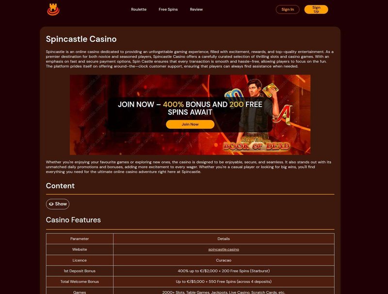 Spin Castle Casino: Your Ultimate Gaming Destination in the UK